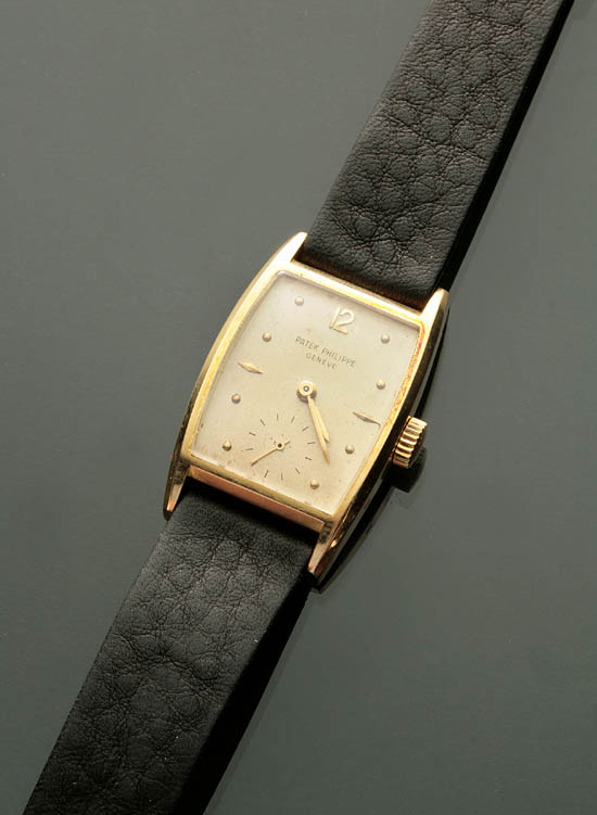 Appraisal: Gentleman's -Karat Yellow-Gold Manual-Wind 'Tank' Wristwatch Patek Philippe Geneve Swiss