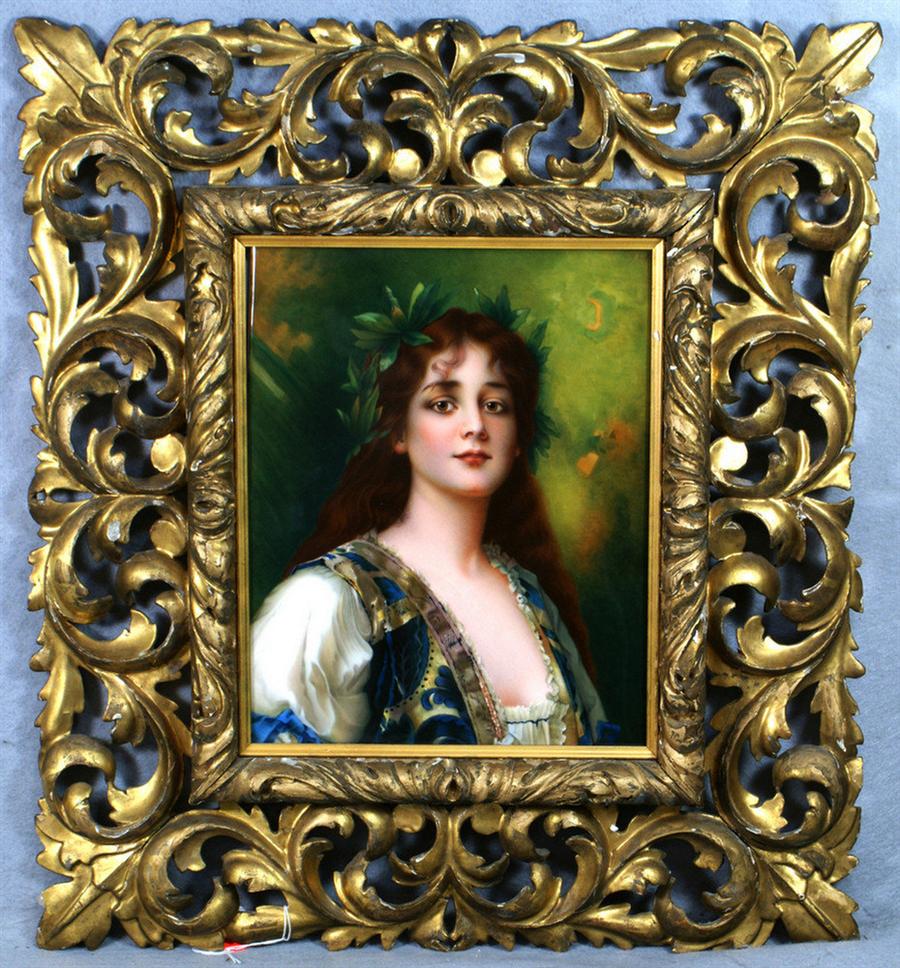 Appraisal: KPM porcelain plaque Clementine signed C Kiesal after L Schinnel