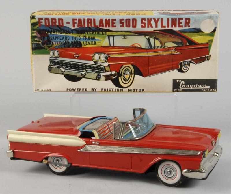 Appraisal: Tin Litho Ford Fairlane Friction Toy Description Japanese Working Made