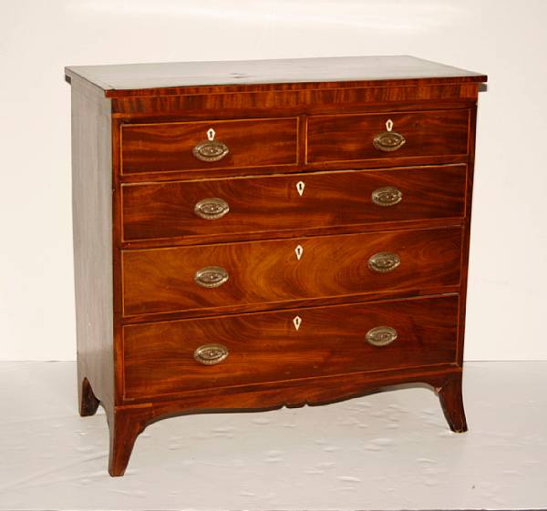 Appraisal: A Federal inlaid mahogany chest of drawers height in width