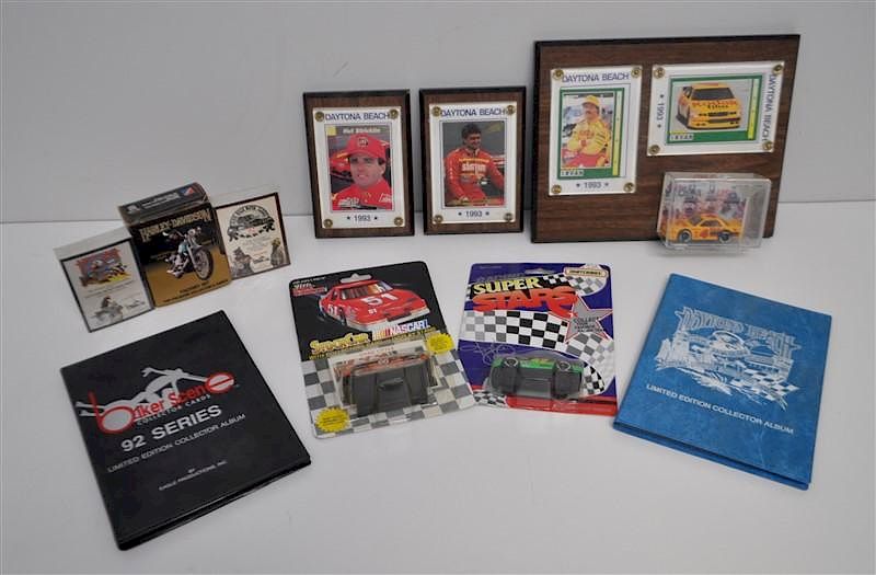 Appraisal: PC lot NASCAR BIKER RALLY MEMORABILIA - Ernie Irvan Wood