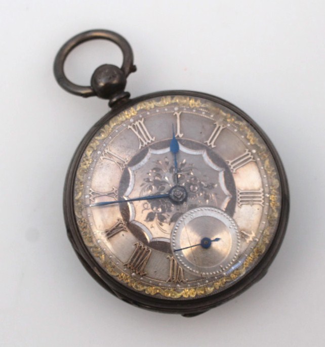 Appraisal: A Victorian silver open face pocket watch the cm dia