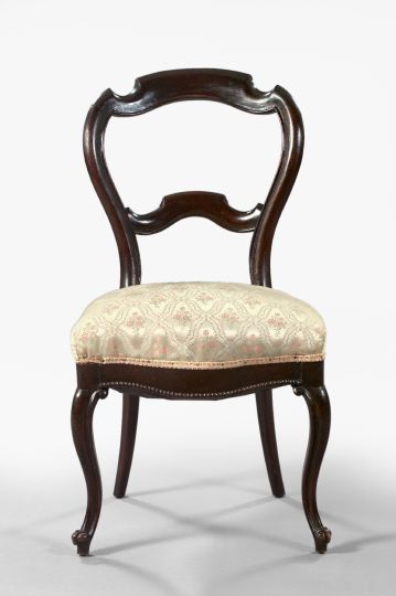 Appraisal: American Rococo Revival Oak Balloon-Back Sidechair third quarter th century