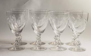 Appraisal: Set of Cut Crystal Wine Water Goblets H