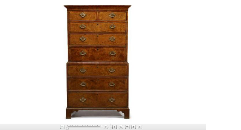 Appraisal: George II crossbanded walnut chest on chestIn two parts the