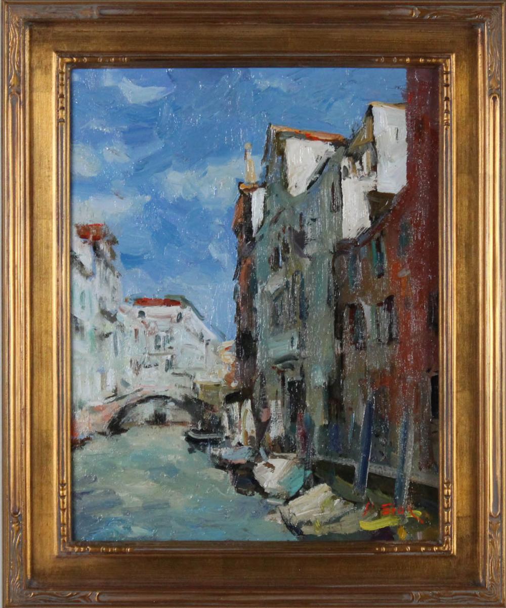 Appraisal: NICK STOQ United States st century oil on canvas Venice