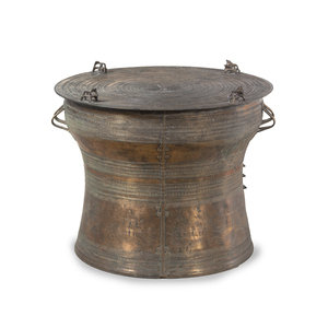 Appraisal: A Laotain Bronze Rain Drum TH TH CENTURY of rounded