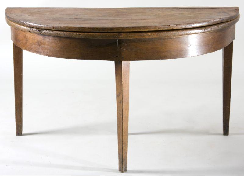 Appraisal: Canadian Demi-Lune Side Table ca oak and pine fold over