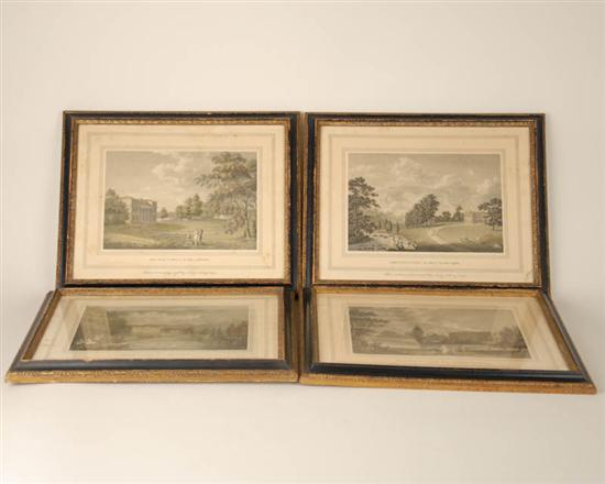 Appraisal: William Angus - English Four English Country Homes mezzotint engravings