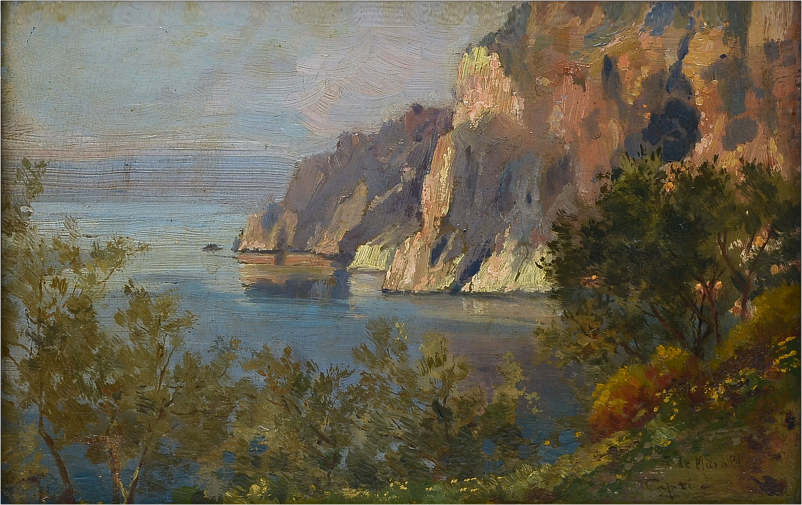 Appraisal: GOOD EARLY TH CENTURY PAINTING OF CAPRI BY DE MURA