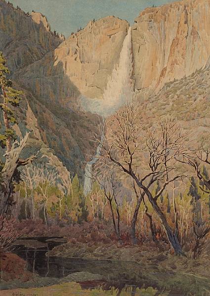 Appraisal: Gunnar Widforss - Yosemite Falls signed and dated 'Widforss -