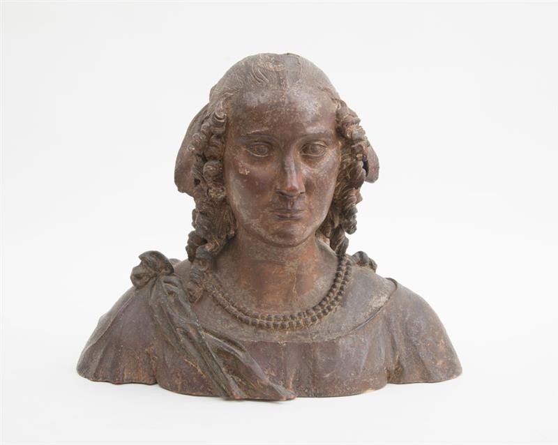 Appraisal: ITALIAN RENAISSANCE STYLE TERRACOTTA BUST OF A WOMAN Facing forward