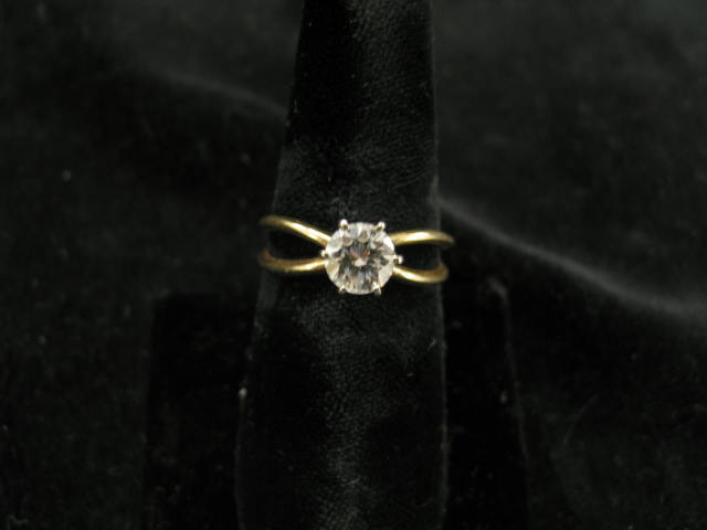 Appraisal: Diamond Solitaire Ring carat round SI- J color k yellow