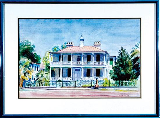 Appraisal: Horace Talmage Day Virginia - CHARLESTON STREET SCENE watercolor framed