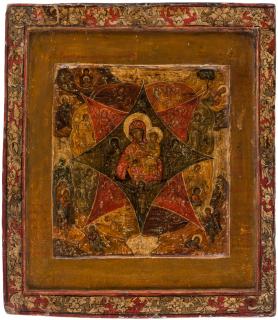 Appraisal: A RUSSIAN ICON OF THE VIRGIN OF THE BURNING BUSH