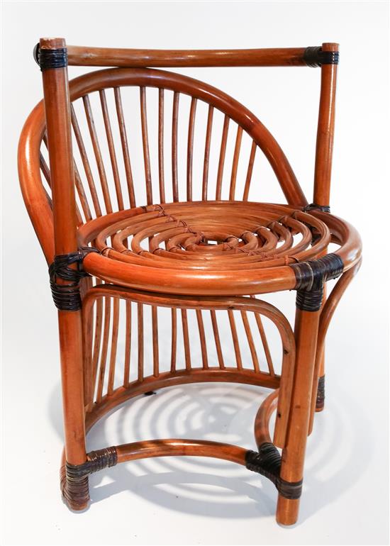 Appraisal: Sale Lot An Art Deco Style Rattan Chair Height inches