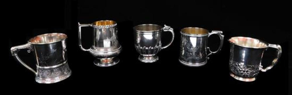 Appraisal: STERLING Five Gorham sterling cups including one with repouss petal