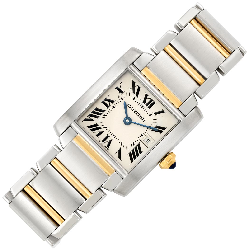 Appraisal: Lady's Stainless Steel and Gold 'Tank Francaise' Wristwatch Cartier Ref