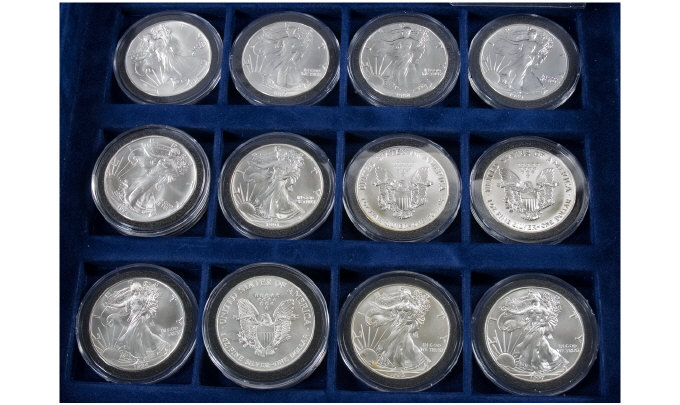 Appraisal: American Silver Dollars Each coin contains ounce of fine silver