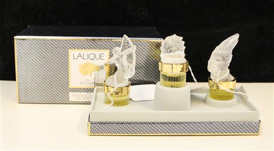 Appraisal: Sale Lot A Group of Three Lalique Frosted Glass Perfume