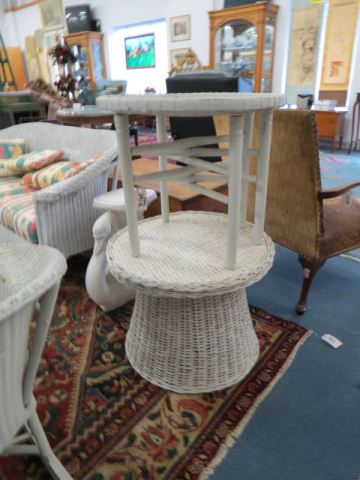 Appraisal: Wicker Tables and a Plaster Side Table