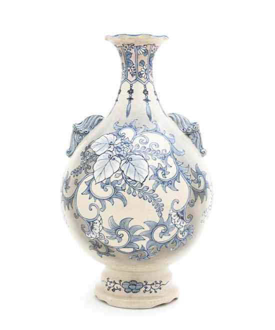 Appraisal: A Chinese Export Ceramic Baluster Vase having scroll decorated double