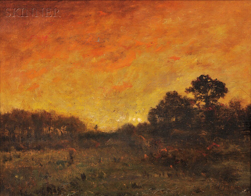 Appraisal: Alexander Helwig Wyant American - Meadow Sunset Signed A H