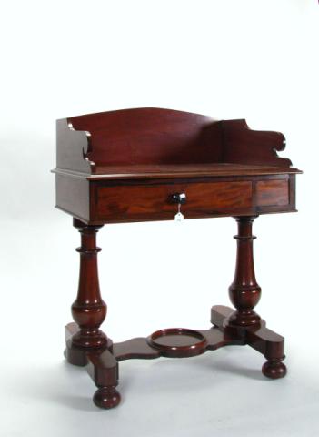 Appraisal: Antique English Mahogany Washstand with one drawer heavy double pedestal