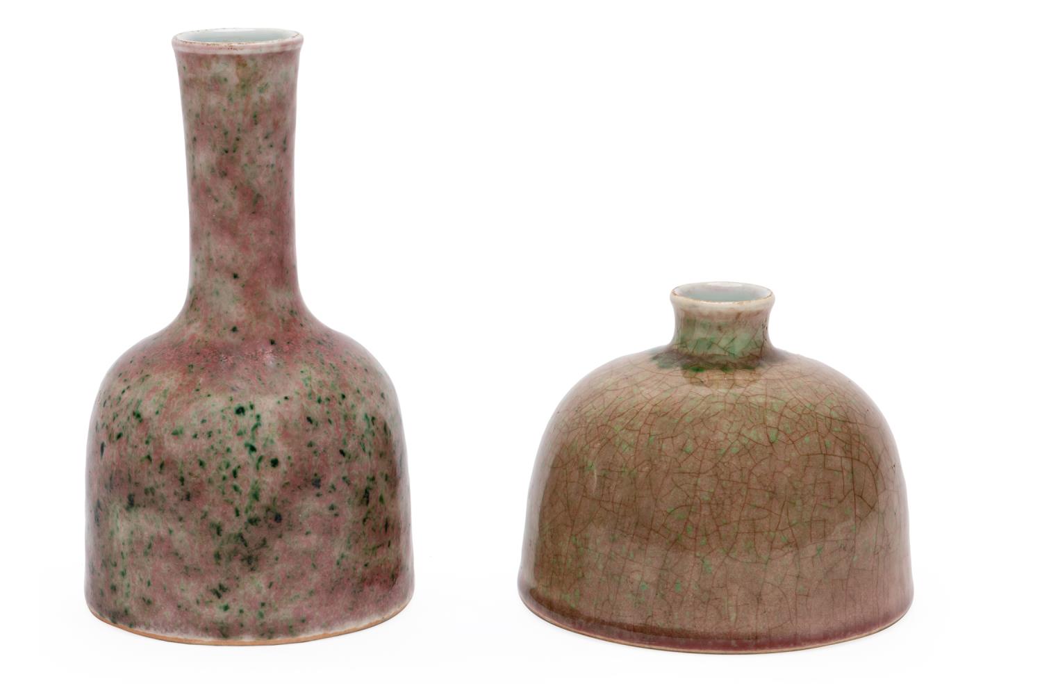 Appraisal: TWO CHINESE PEACHBLOOM VESSELS Two Chinese Peachbloom vessels comprising a