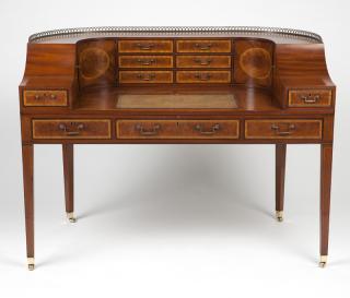 Appraisal: An English Carlton House satinwood desk th century the galleried