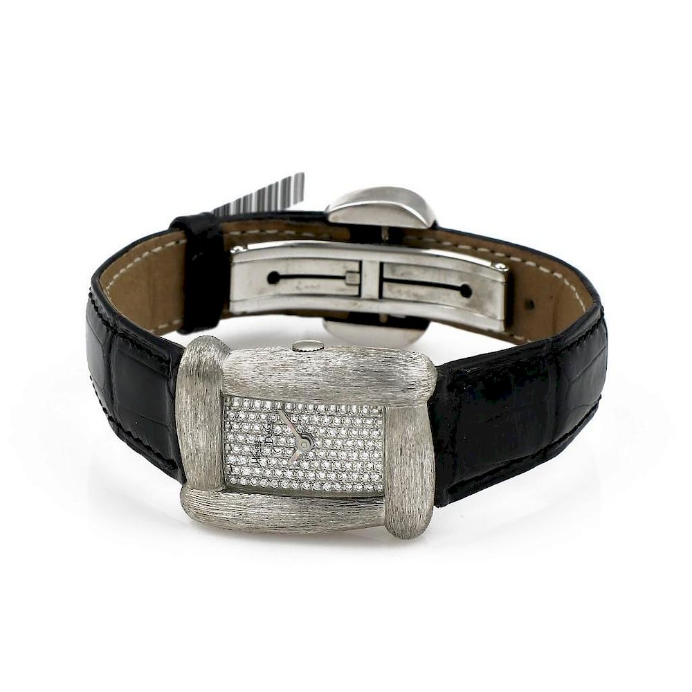 Appraisal: Henry Dunay Sabi in White Gold Brushed Case on Strap