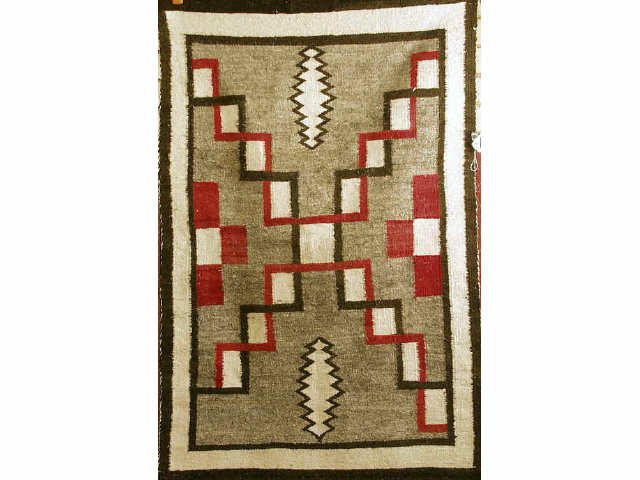 Appraisal: Navajo hand woven textile x all naturals and aniline red