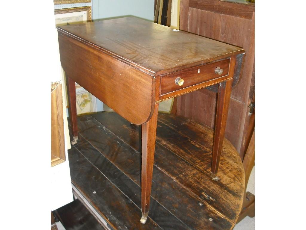 Appraisal: Small early th century mahogany Pembroke table with bowed drop-flaps