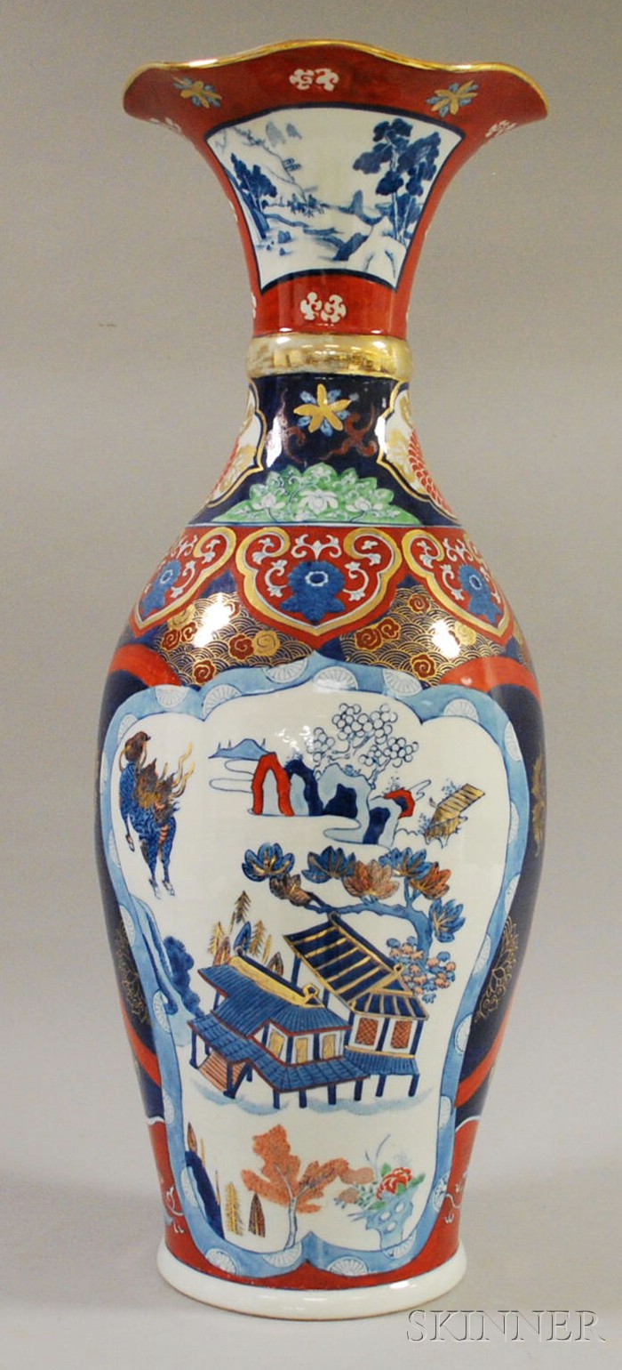 Appraisal: Large Imari Porcelain Vase th century ht in