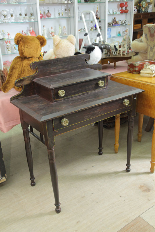 Appraisal: DRESSING TABLE Paint and stencil decorated with shaped gallery one