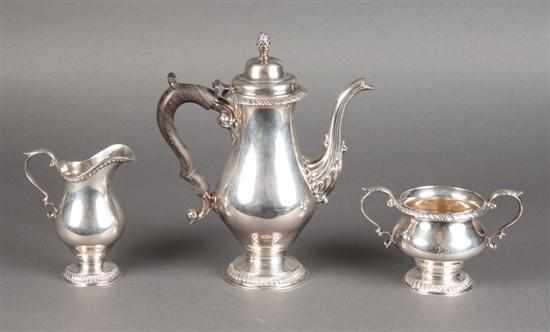 Appraisal: American sterling silver individual coffee set Currier Robey New York