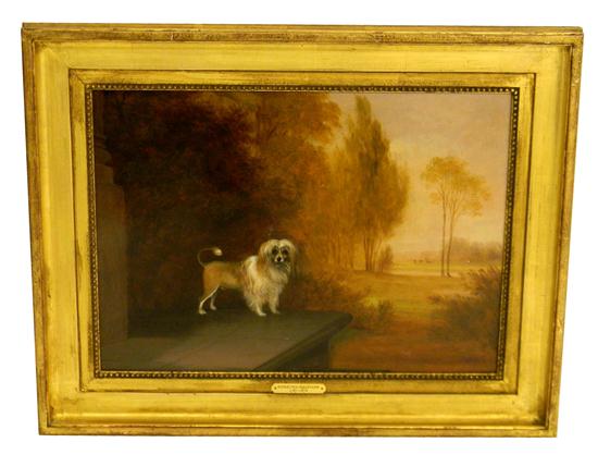 Appraisal: Bristow oil on wood panel dog on wall and a