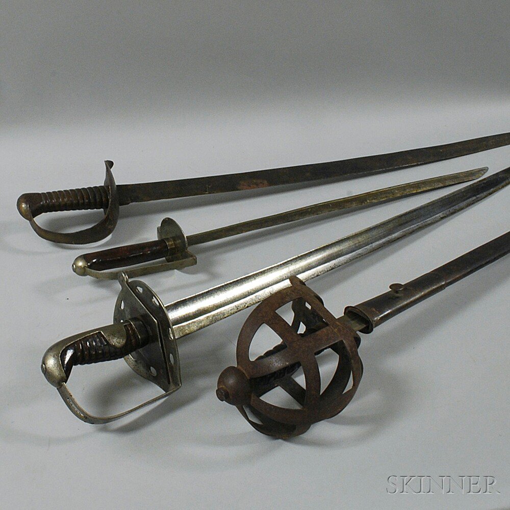 Appraisal: Four Continental Swords one marked Q DG D to knuckle