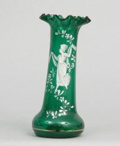 Appraisal: Green Mary Gregory Vase circa late th th Century Dark