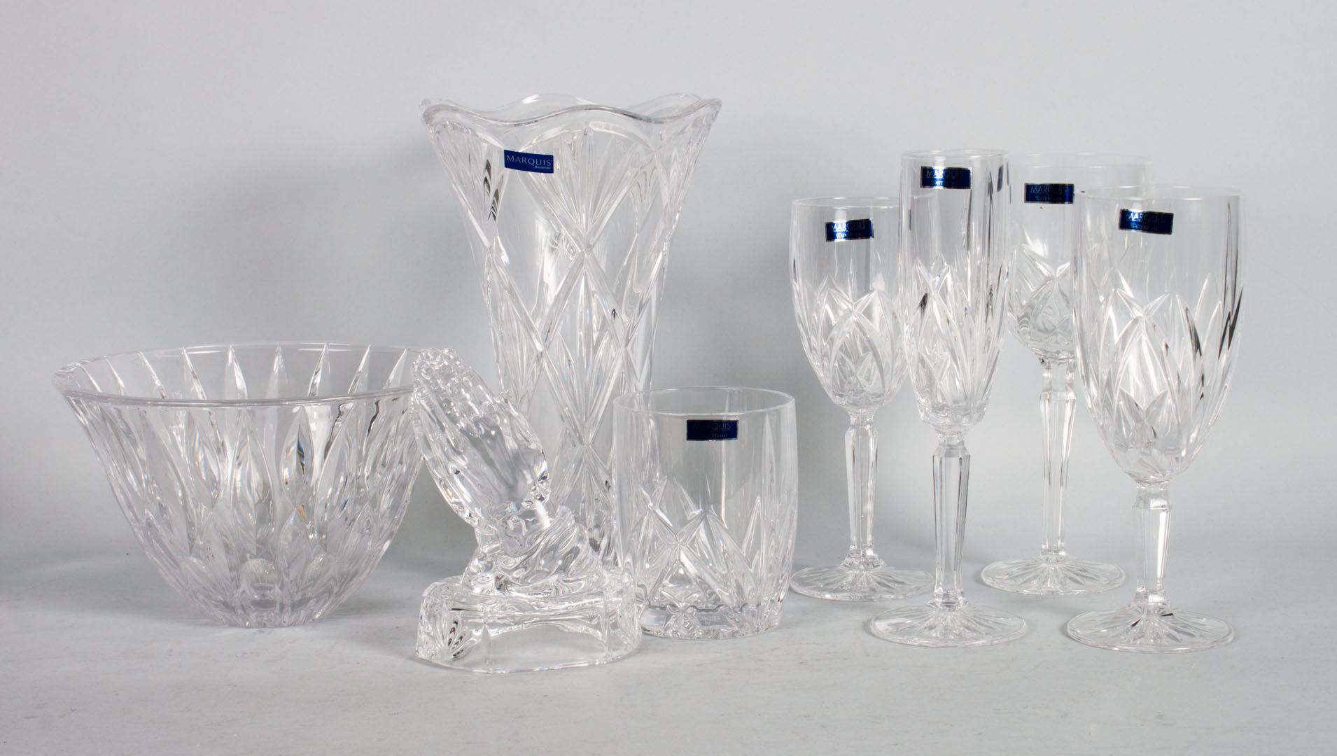 Appraisal: Marquise by Waterford stemware service pieces comprising water goblets ports