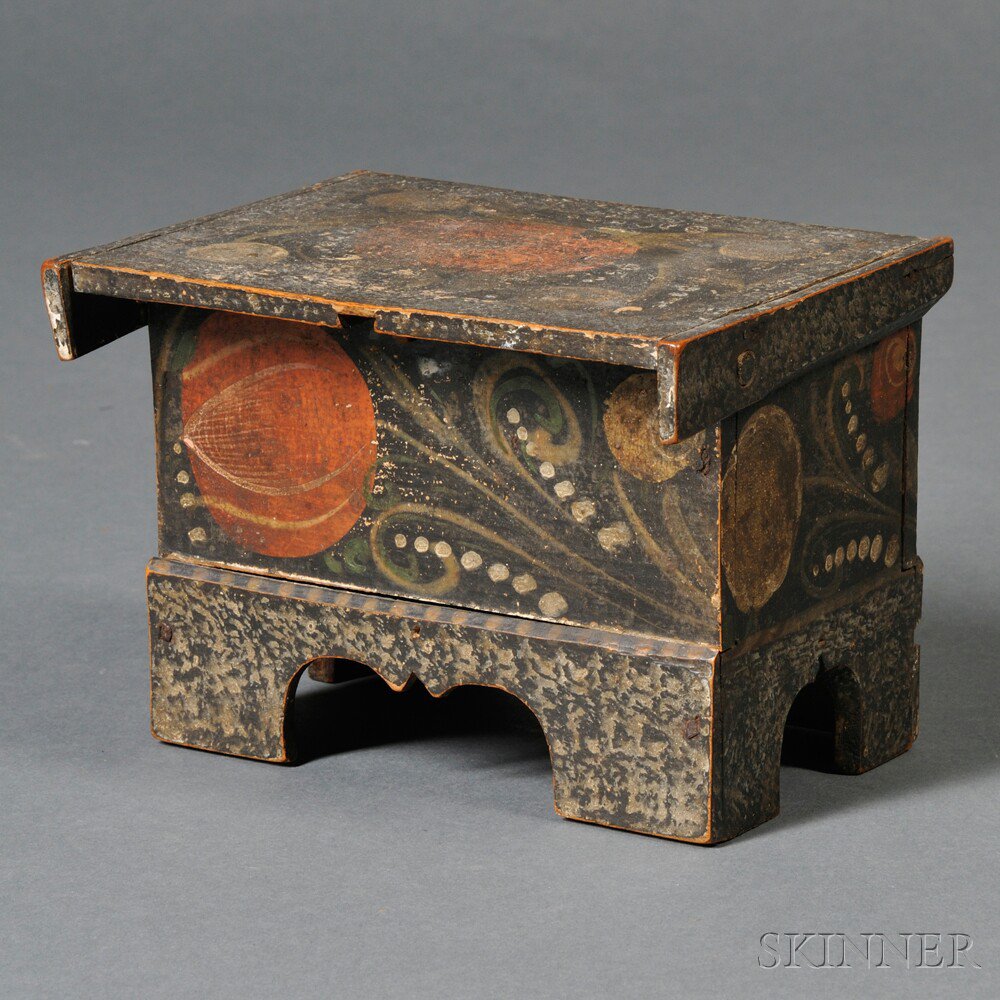 Appraisal: Floral-decorated Decorated Puzzle Box northern Europe early th century rectangular