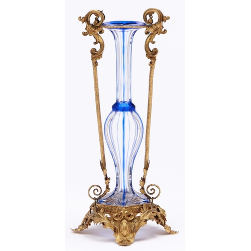 Appraisal: A Palais Royal giltmetal mounted French cased glass vase th