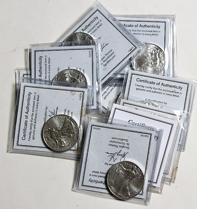 Appraisal: Silver Eagle Lot A lot of silver eagles Condition Please