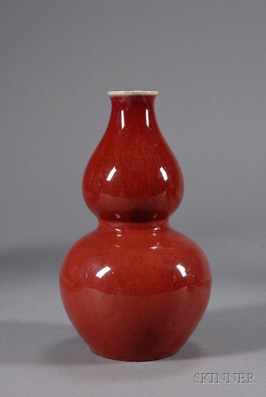 Appraisal: Double Gourd Vase China late th century Lang Yao with