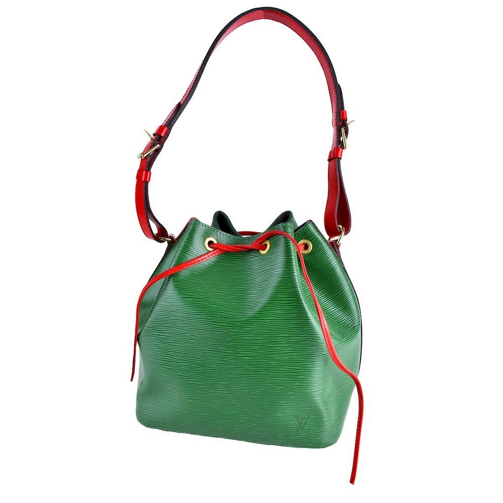 Appraisal: Louis Vuitton Green Red Epi Noe Bicolor PM Bag Louis