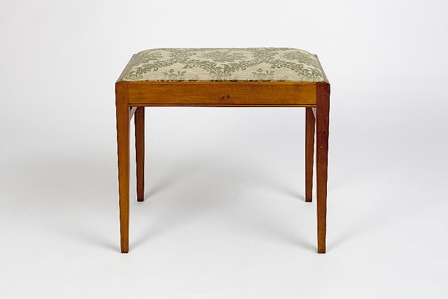 Appraisal: Edward Barnsley British - Stool walnut with square tapering legs