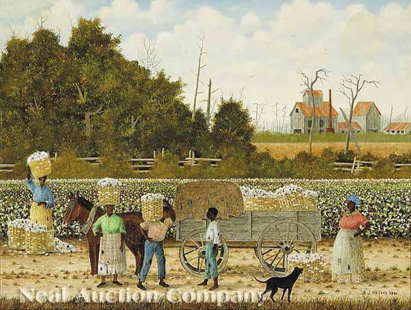 Appraisal: Jack R Meyers American New Orleans - Picking Cotton oil