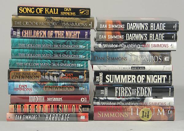 Appraisal: SIMMONS DAN books including Song of Kali NY Jacket Inscribed