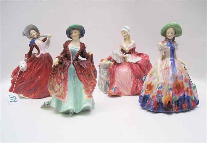 Appraisal: FOUR ROYAL DOULTON PORCELAIN FIGURINES ''Penelope '' HN ''H ''Autumn