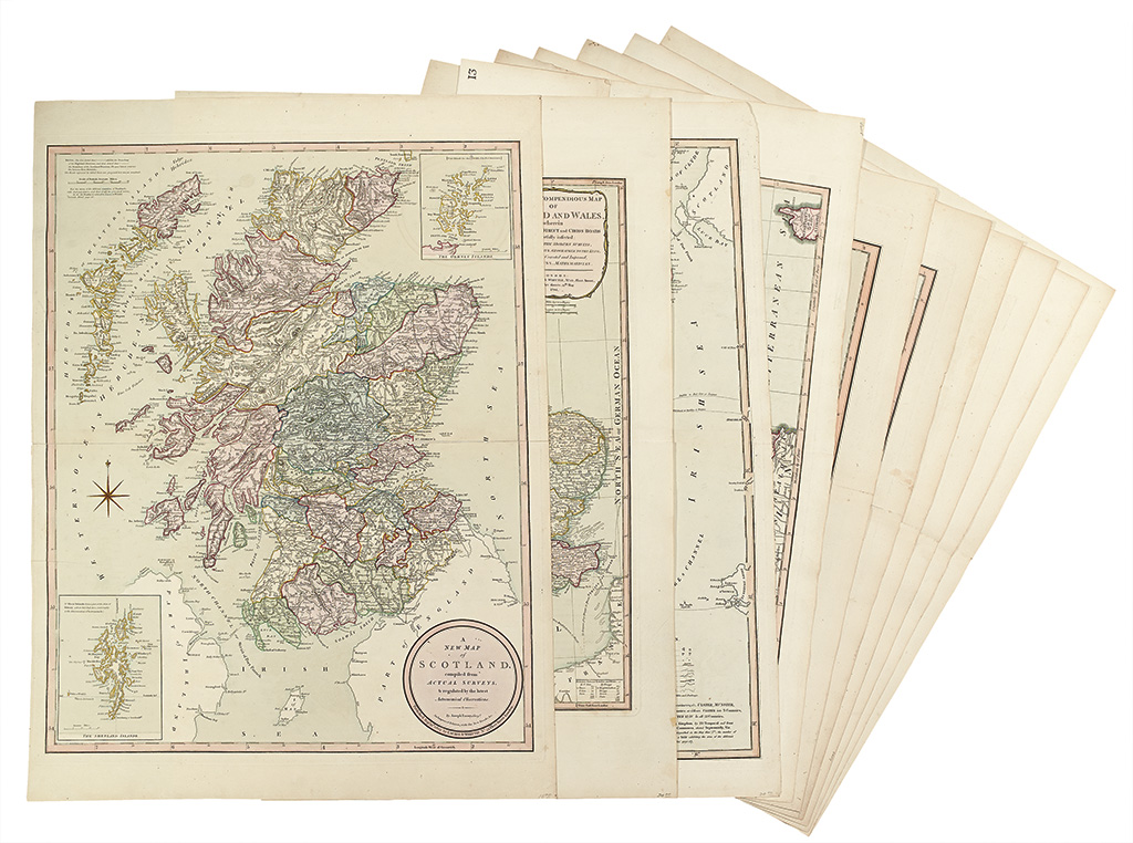 Appraisal: LAURIE ROBERT and WHITTLE JAMES Ten hand-colored engraved maps of